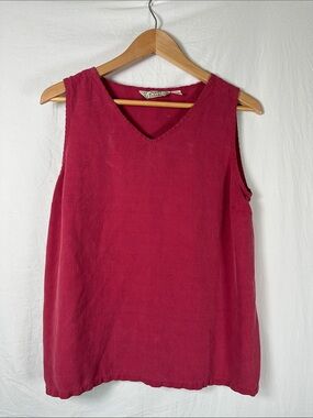 Tommy Bahama Red Sleeveless V-Neck Tank Top